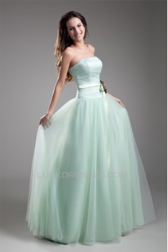 A-Line Elastic Woven Satin Fine Netting Prom/Formal Evening Dresses 02020720