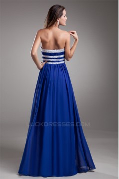 Floor-Length A-Line Strapless Chiffon Silk like Satin Prom/Formal Evening Dresses 02020729