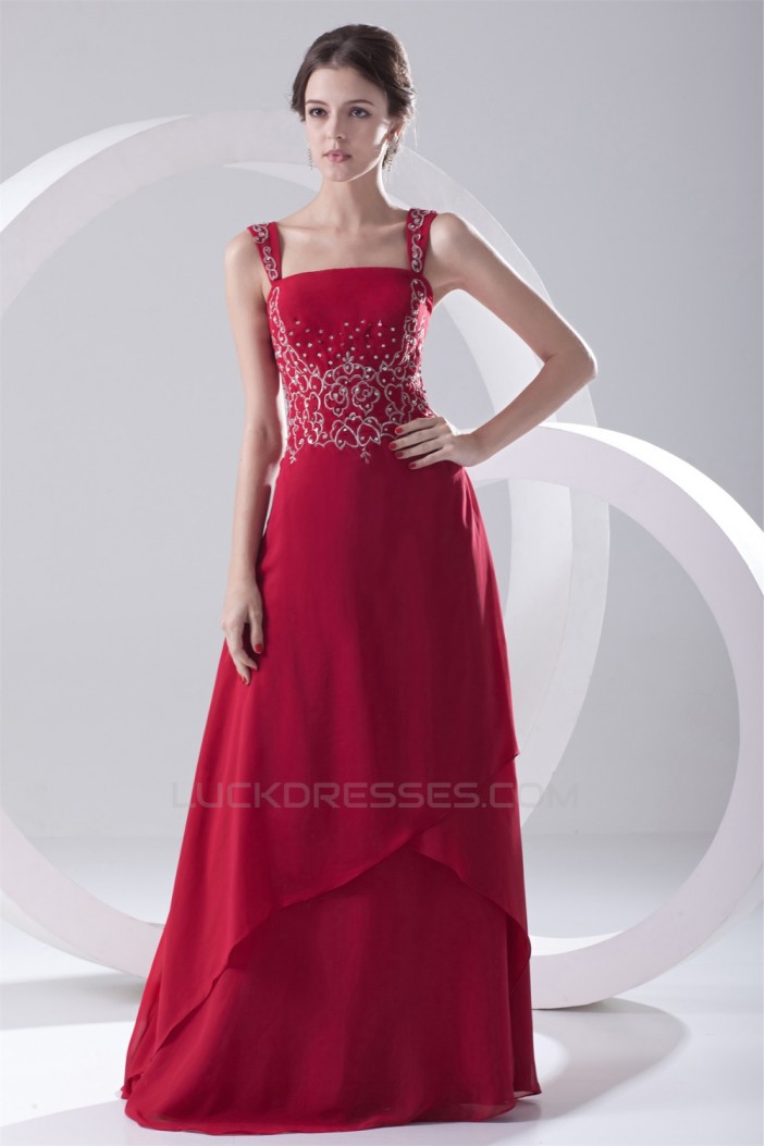 Floor-Length Beading Sleeveless Square Chiffon Prom/Formal Evening Dresses 02020734
