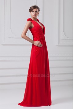 Floor-Length Chiffon Long Red Prom/Formal Evening Dresses 02020736