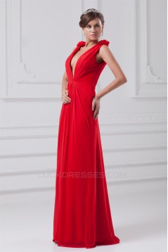 Floor-Length Chiffon Long Red Prom/Formal Evening Dresses 02020736