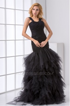 Floor-Length Elastic Woven Satin Fine Netting Prom/Formal Evening Dresses 02020743