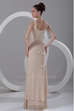 Sheath/Column Floor-Length Square Chiffon Prom/Formal Evening Dresses 02020755