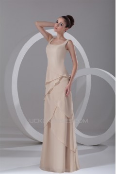 Sheath/Column Floor-Length Square Chiffon Prom/Formal Evening Dresses 02020755