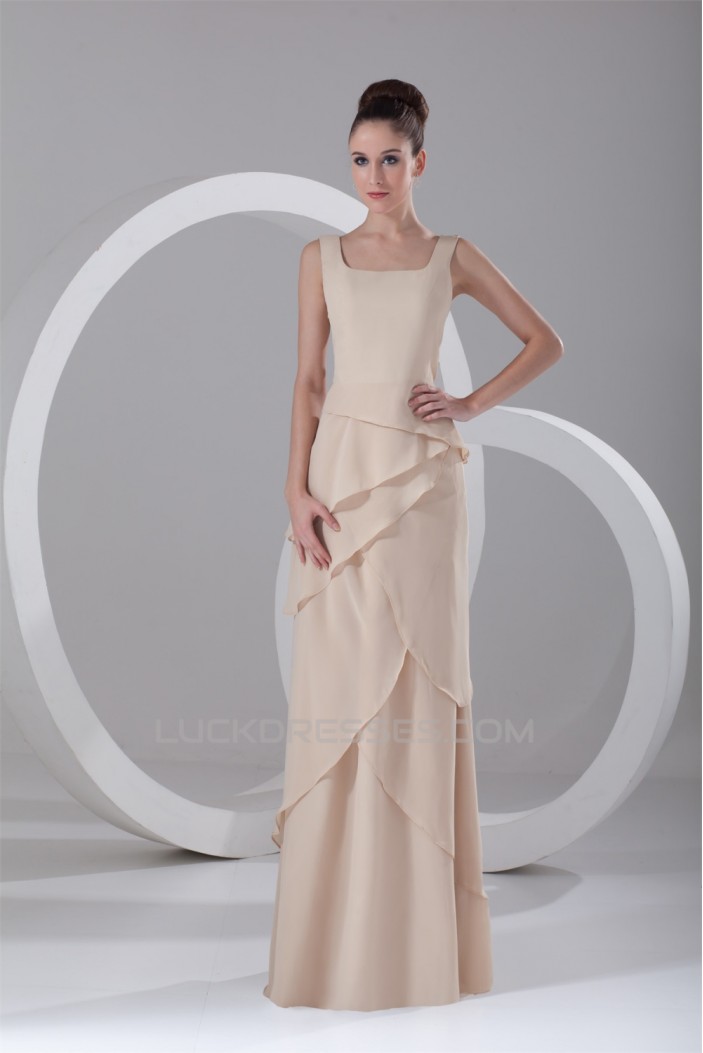 Sheath/Column Floor-Length Square Chiffon Prom/Formal Evening Dresses 02020755