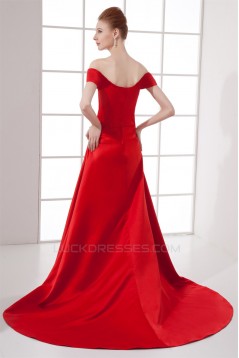 Off-the-Shoulder Sleeveless A-Line Court Train Prom/Formal Evening Dresses 02020782