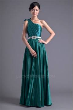 One-Shoulder Floor-Length Elastic Woven Satin Prom/Formal Evening Dresses 02020787