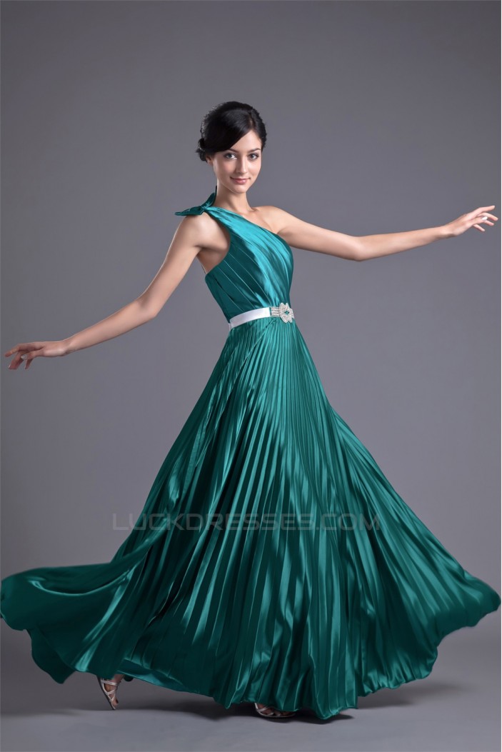 One-Shoulder Floor-Length Elastic Woven Satin Prom/Formal Evening Dresses 02020787