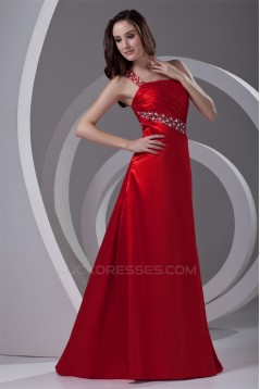 A-Line One-Shoulder Floor-Length Sleeveless Beading Prom/Formal Evening Dresses 02020788