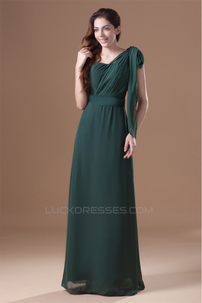 One-Shoulder Ruffles Sheath/Column Floor-Length Prom/Formal Evening Bridesmaid Dresses 02020792