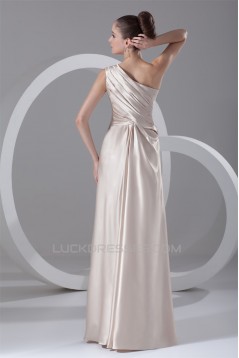 One-Shoulder Sleeveless Elastic Woven Satin Prom/Formal Evening Dresses 02020797