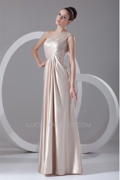 One-Shoulder Sleeveless Elastic Woven Satin Prom/Formal Evening Dresses 02020797