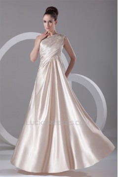 One-Shoulder Sleeveless Elastic Woven Satin Prom/Formal Evening Dresses 02020797