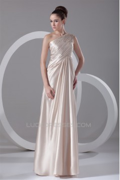 One-Shoulder Sleeveless Elastic Woven Satin Prom/Formal Evening Dresses 02020797