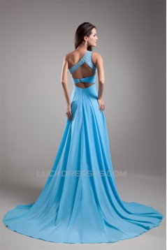 A-Line One-Shoulder Sleeveless Beading Prom/Formal Evening Dresses 02020799