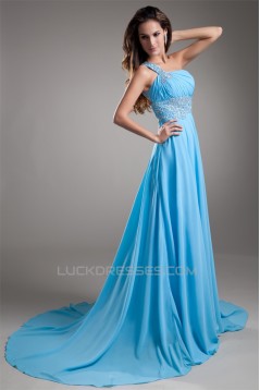 A-Line One-Shoulder Sleeveless Beading Prom/Formal Evening Dresses 02020799