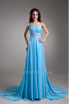 A-Line One-Shoulder Sleeveless Beading Prom/Formal Evening Dresses 02020799