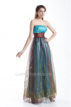 Organza Silk like Satin Pleats Strapless Prom/Formal Evening Dresses 02020802