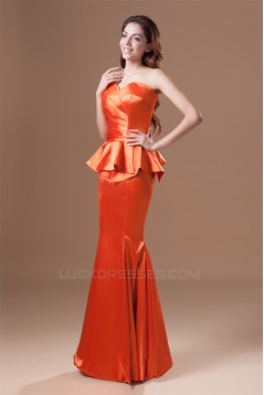 Pleats Mermaid/Trumpet Elastic Woven Satin Prom/Formal Evening Dresses 02020806