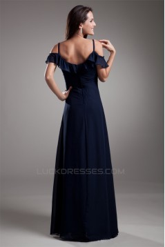 Ruffles A-Line Chiffon Silk like Satin Spaghetti Straps Prom/Formal Evening Dresses 02020815