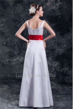 Satin Floor-Length Sleeveless A-Line V-Neck Prom/Formal Evening Bridesmaid Dresses 02020821