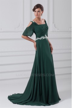 Sequins Half Elbow Length A-Line Chiffon Elastic Woven Satin Prom/Formal Evening Dresses 02020829