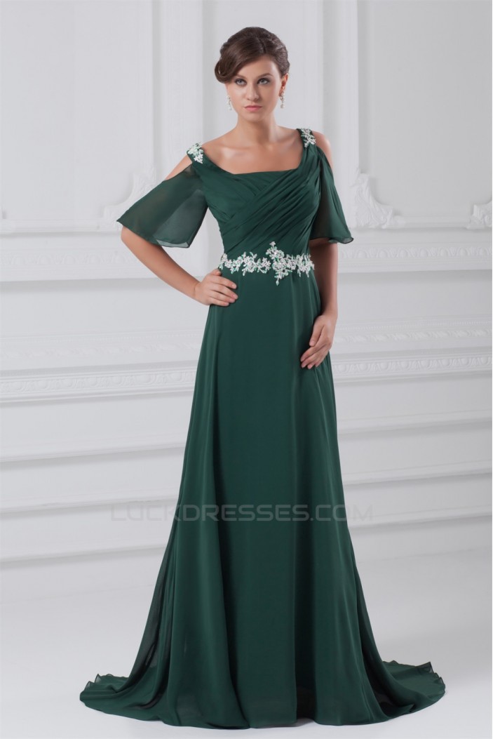 Sequins Half Elbow Length A-Line Chiffon Elastic Woven Satin Prom/Formal Evening Dresses 02020829