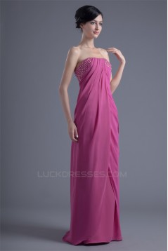 Sheath/Column Beading Chiffon Silk like Satin Prom/Formal Evening Dresses 02020831