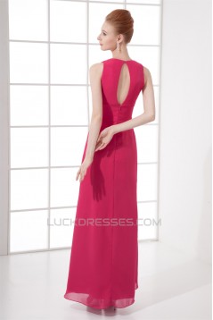 Sheath/Column Floor-Length Pleats V-Neck Formal Evening Bridesmaid Dresses 02020836