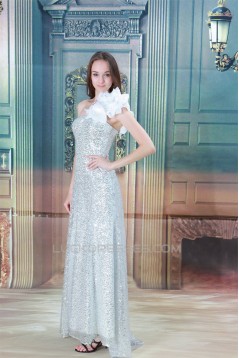 Sheath/Column Handmade Flowers Floor-Length Prom/Formal Evening Dresses 02020841