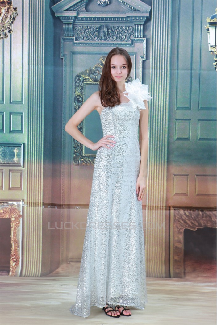 Sheath/Column Handmade Flowers Floor-Length Prom/Formal Evening Dresses 02020841