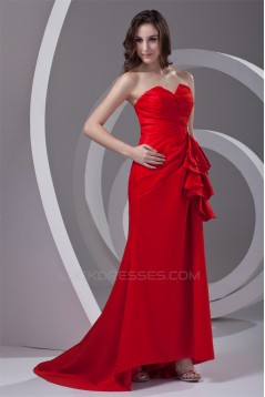 Sheath/Column Ruffles Brush Sweep Train Prom/Formal Evening Dresses 02020842