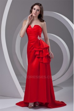 Sheath/Column Ruffles Brush Sweep Train Prom/Formal Evening Dresses 02020842