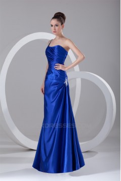 Sleeveless A-Line Pleats One-Shoulder Floor-Length Prom/Formal Evening Dresses 02020857