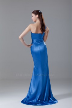 One-Shoulder Sleeveless Elastic Woven Satin Prom/Formal Evening Bridesmaid Dresses 02020879