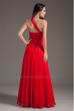 A-Line Chiffon Sleeveless One-Shoulder Prom/Formal Evening Dresses 02020887