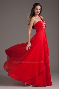 A-Line Chiffon Sleeveless One-Shoulder Prom/Formal Evening Dresses 02020887