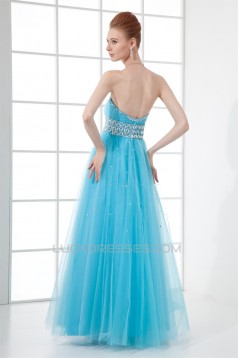 A-Line Beading Sleeveless Satin Fine Netting Prom/Formal Evening Dresses 02020894