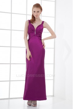 Sleeveless Sheath/Column Ankle-Length V-Neck Prom/Formal Evening Dresses 02020898