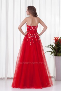 Sleeveless Sweetheart Floor-Length Satin Net Prom/Formal Evening Dresses 02020904