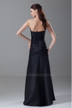 Sleeveless Taffeta Pleats Strapless A-Line Prom/Formal Evening Dresses 02020908