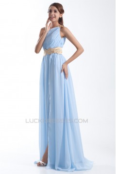 Split Front Chiffon Silk like Satin Sheath/Column Prom/Formal Evening Dresses 02020913