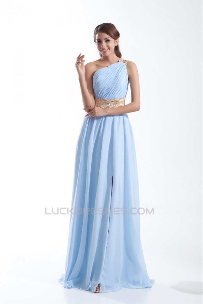 Split Front Chiffon Silk like Satin Sheath/Column Prom/Formal Evening Dresses 02020913