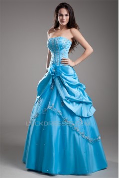 Strapless Floor-Length Beading A-Line Sleeveless Prom/Formal Evening Dresses 02020924