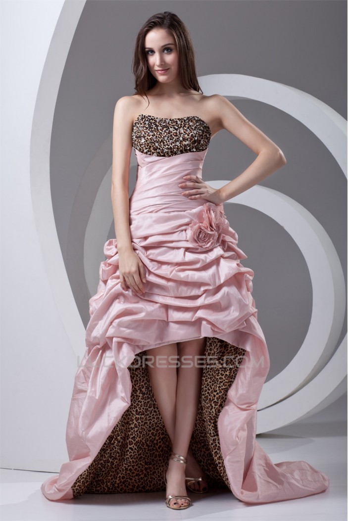 Strapless Sleeveless A-Line Handmade Flowers Prom/Formal Evening Dresses 02020929