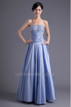 A-Line Taffeta Beading Sleeveless Floor-Length Prom/Formal Evening Dresses 02020950