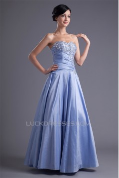 A-Line Taffeta Beading Sleeveless Floor-Length Prom/Formal Evening Dresses 02020950