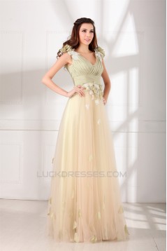 Taffeta Fine Netting Sleeveless Floor-Length Prom/Formal Evening Dresses 02020953