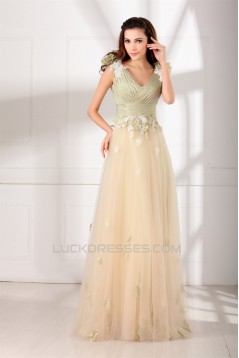 Taffeta Fine Netting Sleeveless Floor-Length Prom/Formal Evening Dresses 02020953