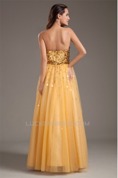 A-Line Taffeta Net Sequins Sleeveless Sweetheart Prom/Formal Evening Dresses 02020956